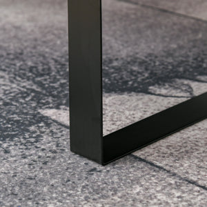 Couchtisch modern mit Schublade und Metallrahmen dunkelgrau