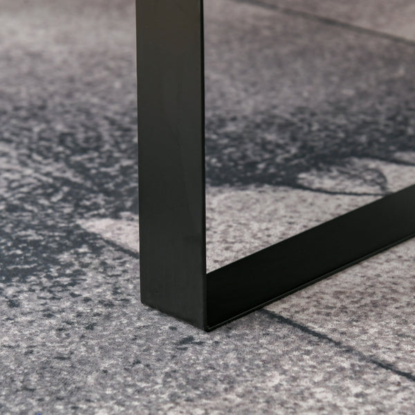 Couchtisch modern mit Schublade und Metallrahmen dunkelgrau