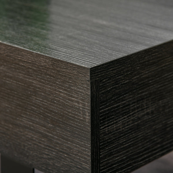 Couchtisch modern mit Schublade und Metallrahmen dunkelgrau