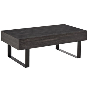 Couchtisch modern mit Schublade und Metallrahmen dunkelgrau