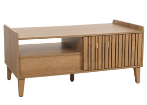 Couchtisch Wohnzimmertisch Sofatisch 52x114x59cm natur Schublade weiss
