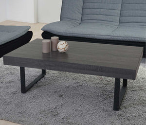 Couchtisch Wohnzimmertisch 40x110x60cm schwarze Eiche-Optik dunkle Metallfüsse