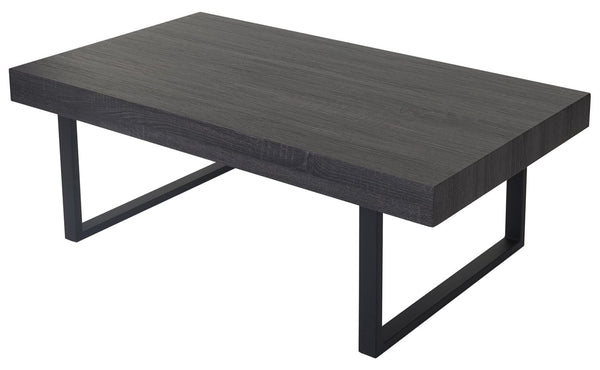 Couchtisch Wohnzimmertisch 40x110x60cm schwarze Eiche-Optik dunkle Metallfüsse