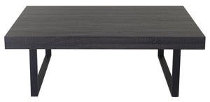 Couchtisch Wohnzimmertisch 40x110x60cm schwarze Eiche-Optik dunkle Metallfüsse
