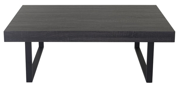 Couchtisch Wohnzimmertisch 40x110x60cm schwarze Eiche-Optik dunkle Metallfüsse