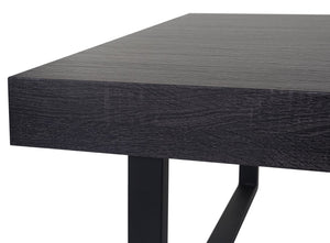Couchtisch Wohnzimmertisch 40x110x60cm schwarze Eiche-Optik dunkle Metallfüsse