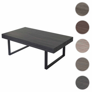 Couchtisch Wohnzimmertisch 40x110x60cm schwarze Eiche-Optik dunkle Metallfüsse