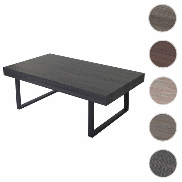 Couchtisch Wohnzimmertisch 40x110x60cm schwarze Eiche-Optik dunkle Metallfüsse