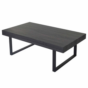 Couchtisch Wohnzimmertisch 40x110x60cm schwarze Eiche-Optik dunkle Metallfüsse