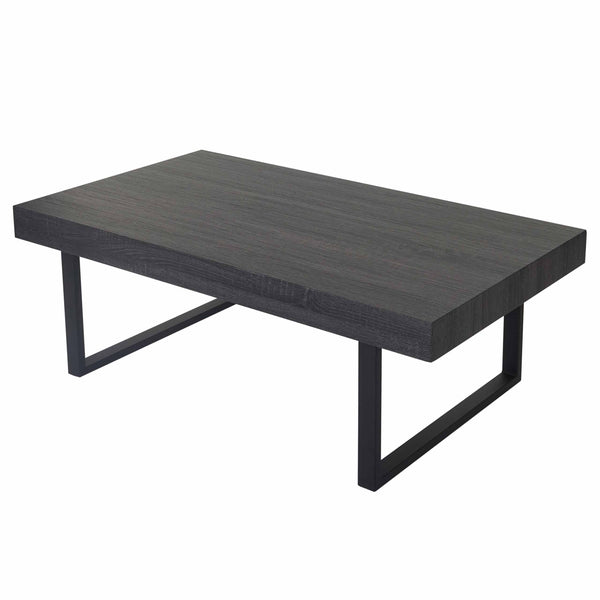 Couchtisch Wohnzimmertisch 40x110x60cm schwarze Eiche-Optik dunkle Metallfüsse