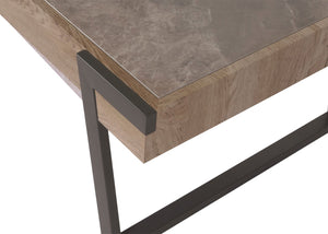 Couchtisch Sofatisch Wohnzimmertisch Eisen Sinterstein 43x120x64cm grau grau-braun