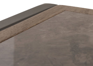 Couchtisch Sofatisch Wohnzimmertisch Eisen Sinterstein 43x120x64cm grau grau-braun