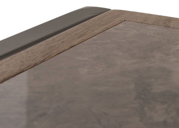 Couchtisch Sofatisch Wohnzimmertisch Eisen Sinterstein 43x120x64cm grau grau-braun
