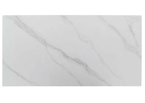 Couchtisch Wohnzimmertisch Eisen Sinterstein Marmor-Optik 43x120x60cm weiss natur