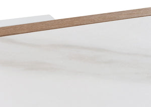 Couchtisch Sofatisch Wohnzimmertisch Eisen Sinterstein 43x120x64cm weiss natur