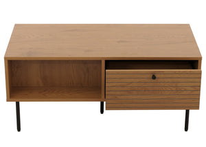 Couchtisch Wohnzimmertisch Sofatisch skandinavisch Metall Holz 45x100x50cm natur