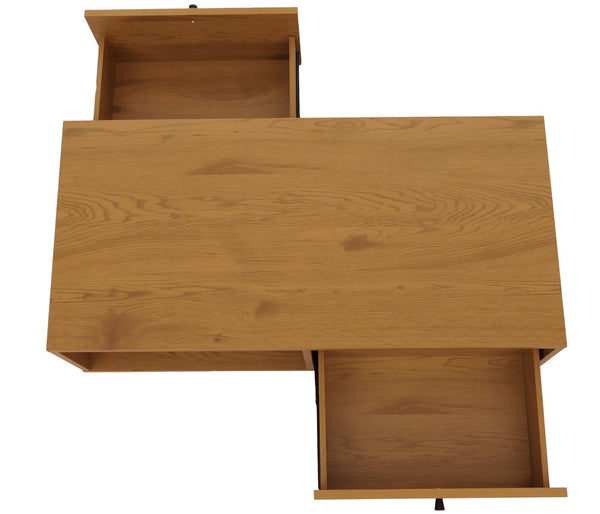 Couchtisch Wohnzimmertisch Sofatisch skandinavisch Metall Holz 45x100x50cm natur