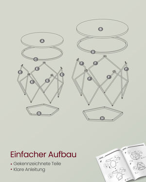 Couchtisch Tischset 2er Set Rund