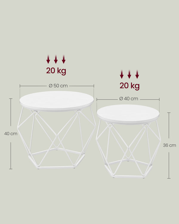 Couchtisch Tischset 2er Set Rund