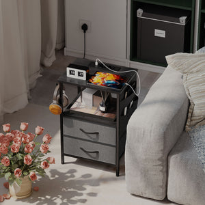 Couchtisch mit USB Ladestation und Schublade schwarz