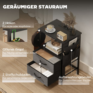 Couchtisch mit USB Ladestation und Schublade schwarz