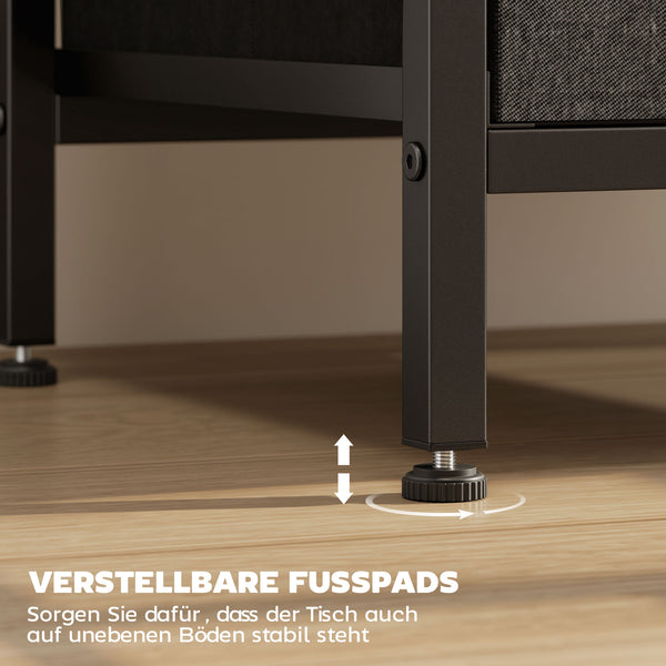 Couchtisch mit USB Ladestation und Schublade schwarz