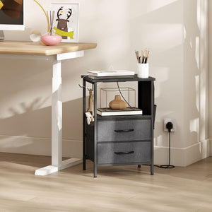 Couchtisch mit USB Ladestation und Schublade schwarz