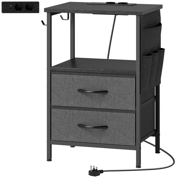 Couchtisch mit USB Ladestation und Schublade schwarz