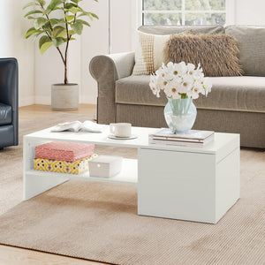 Couchtisch verstellbar modern für Wohnzimmer weiss