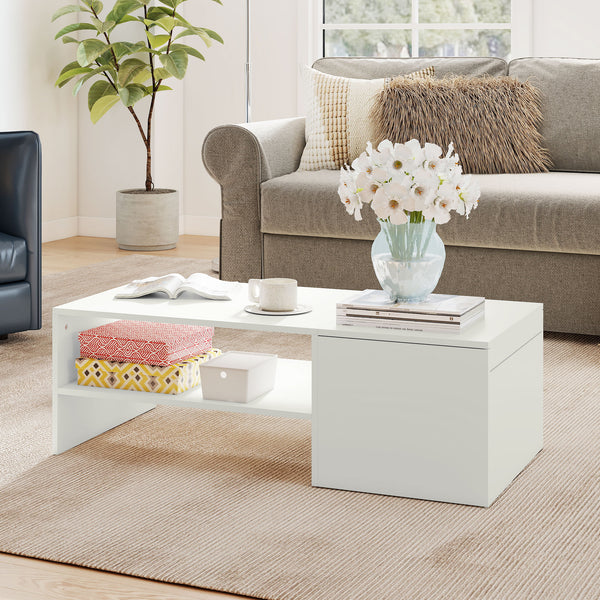 Couchtisch verstellbar modern für Wohnzimmer weiss