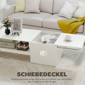 Couchtisch verstellbar modern für Wohnzimmer weiss