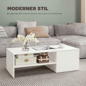 Couchtisch verstellbar modern für Wohnzimmer weiss