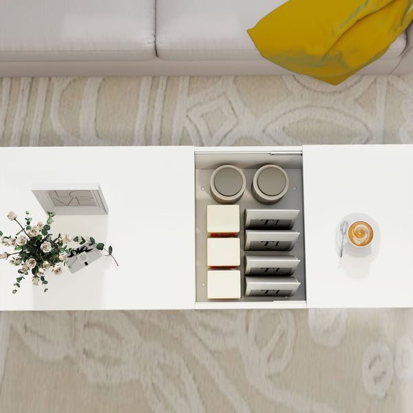 Couchtisch verstellbar modern für Wohnzimmer weiss