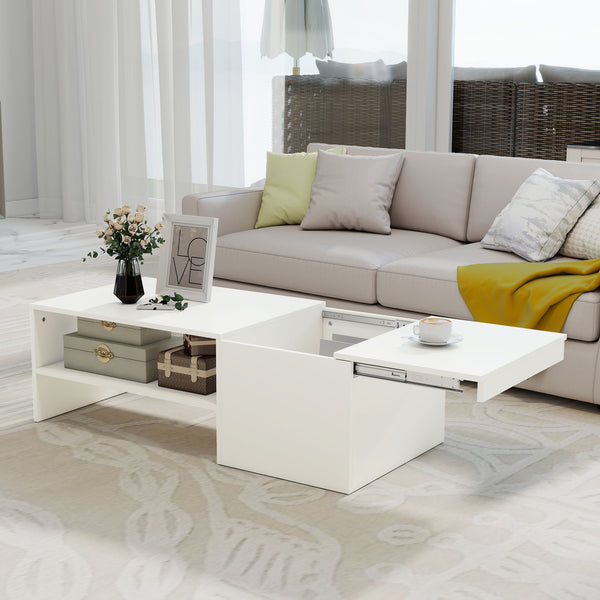 Couchtisch verstellbar modern für Wohnzimmer weiss