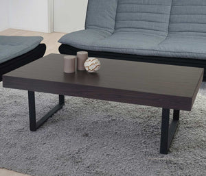 Couchtisch Wohnzimmertisch 40x110x60cm Wenge dunkle Metallfüsse