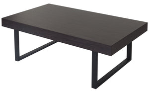 Couchtisch Wohnzimmertisch 40x110x60cm Wenge dunkle Metallfüsse