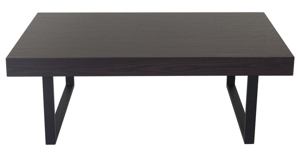 Couchtisch Wohnzimmertisch 40x110x60cm Wenge dunkle Metallfüsse