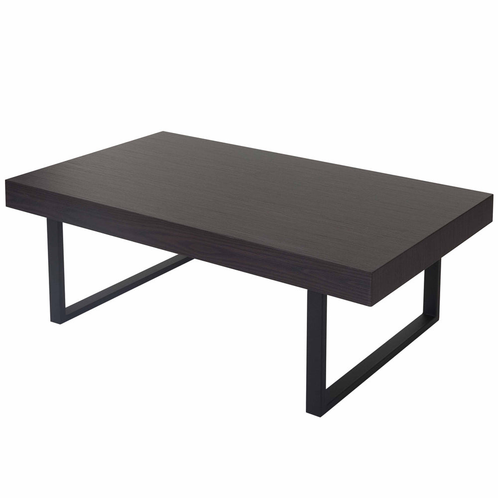 Couchtisch Wohnzimmertisch 40x110x60cm Wenge dunkle Metallfüsse