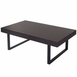 Couchtisch Wohnzimmertisch 40x110x60cm Wenge dunkle Metallfüsse