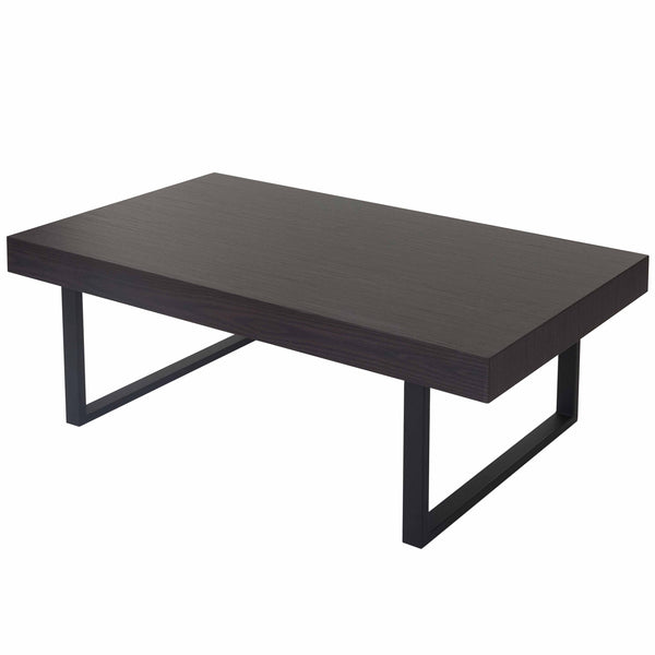 Couchtisch Wohnzimmertisch 40x110x60cm Wenge dunkle Metallfüsse