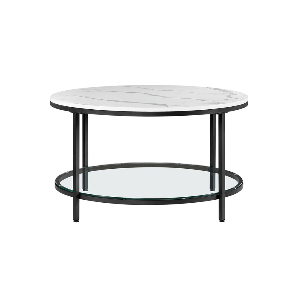 Couchtisch Wohnzimmertisch Moderner Stil Marmor Glas Weiss