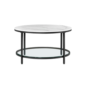 Couchtisch Wohnzimmertisch Moderner Stil Marmor Glas Weiss