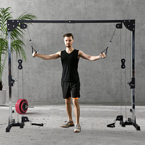 Crossover-Fitnessgestell Kabelzug Home Gym Trainingsgerät Stahl schwarz