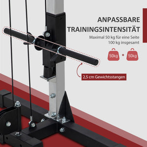 Crossover-Fitnessgestell Kabelzug Home Gym Trainingsgerät Stahl schwarz
