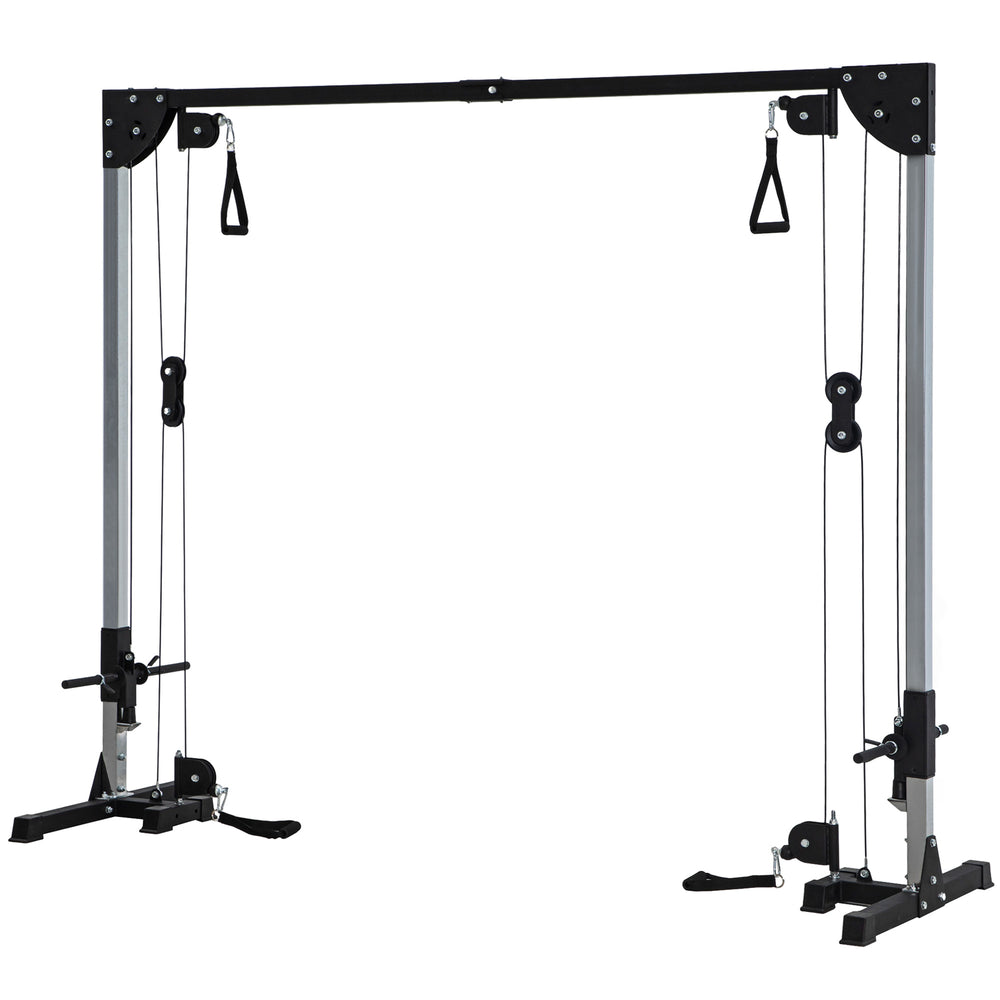 Crossover-Fitnessgestell Kabelzug Home Gym Trainingsgerät Stahl schwarz