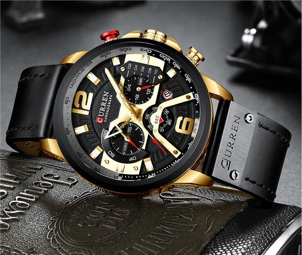 Curren Men's Quartz Wristwatch, 48mm Case, Black