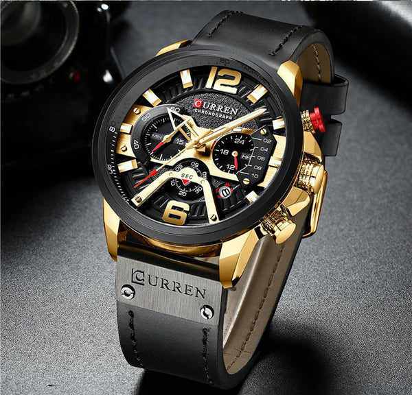 Curren Men's Quartz Wristwatch, 48mm Case, Black