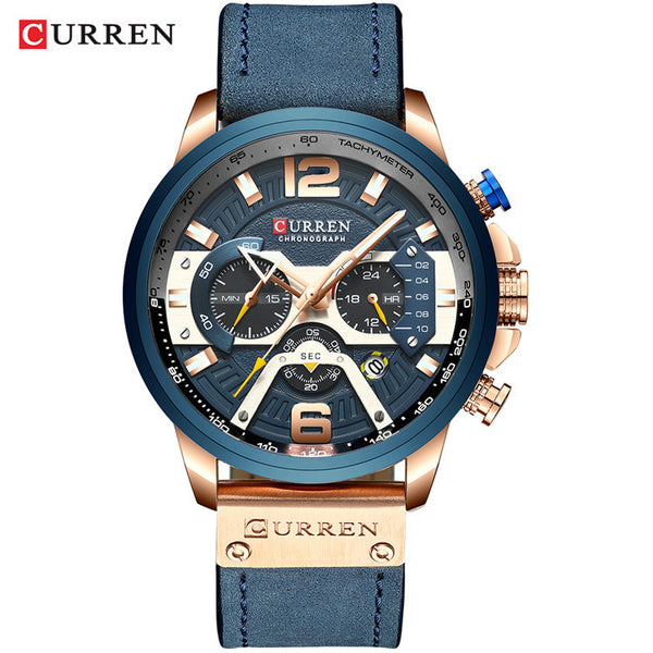 Curren Men's Quartz Wristwatch, 48mm Case, Blue