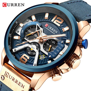 Curren Men's Quartz Wristwatch, 48mm Case, Blue