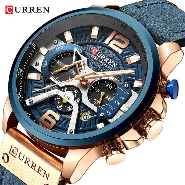 Curren Men's Quartz Wristwatch, 48mm Case, Blue